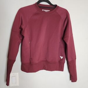Korsa Metropolitan Crew Sweatshirt Wine Deep Water Size Small Kangaroo Pocket